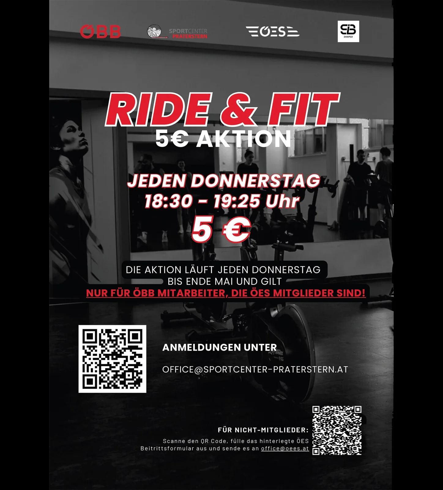 Ride & Fit Angebot für ÖBB Mitarbeiter:innen